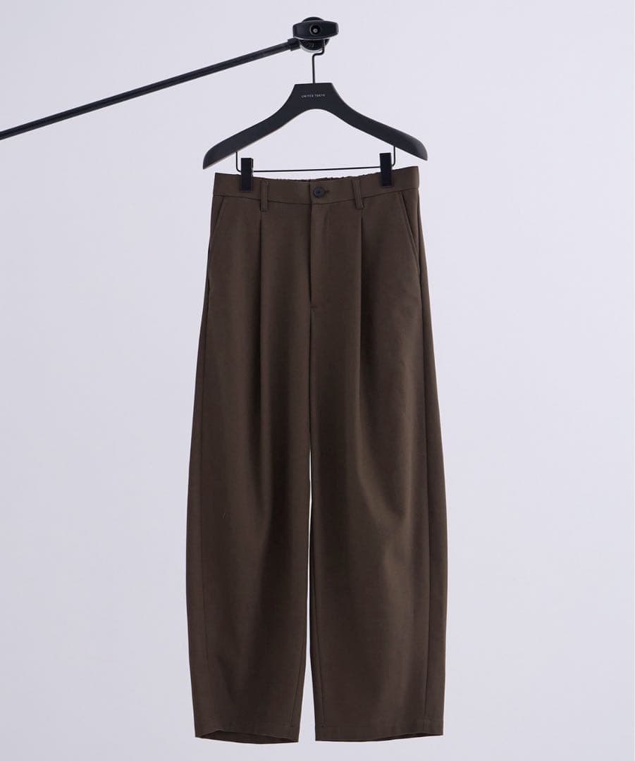 UNITED TOKYO バレルチノパンツ ハイツイストコットン ブラウン