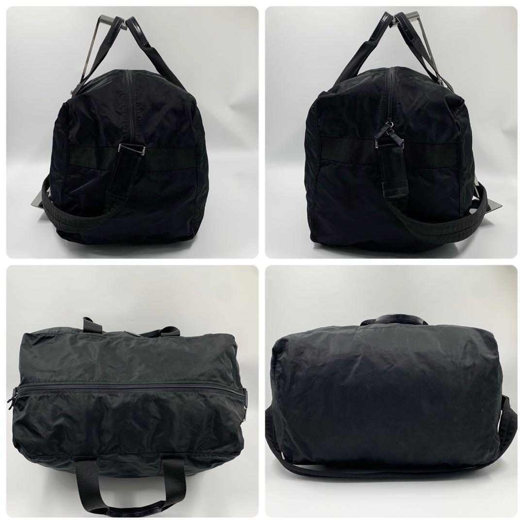 【✨美品✨】プラダ ボストンバッグ 2way 三角ロゴ ナイロン ブラック