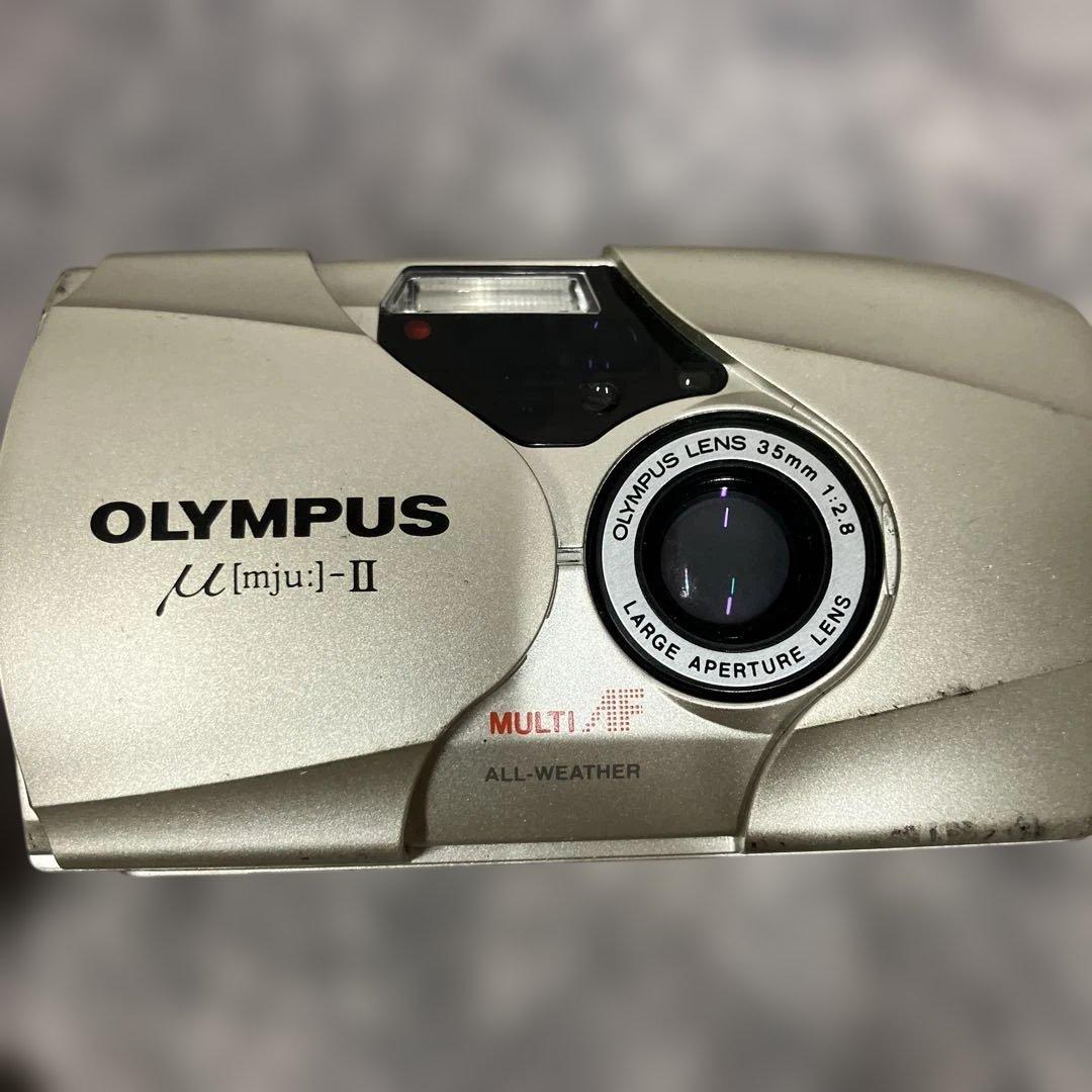 OLYMPUS μ II フィルムカメラ シルバー　オリンパス　ミュー　mju