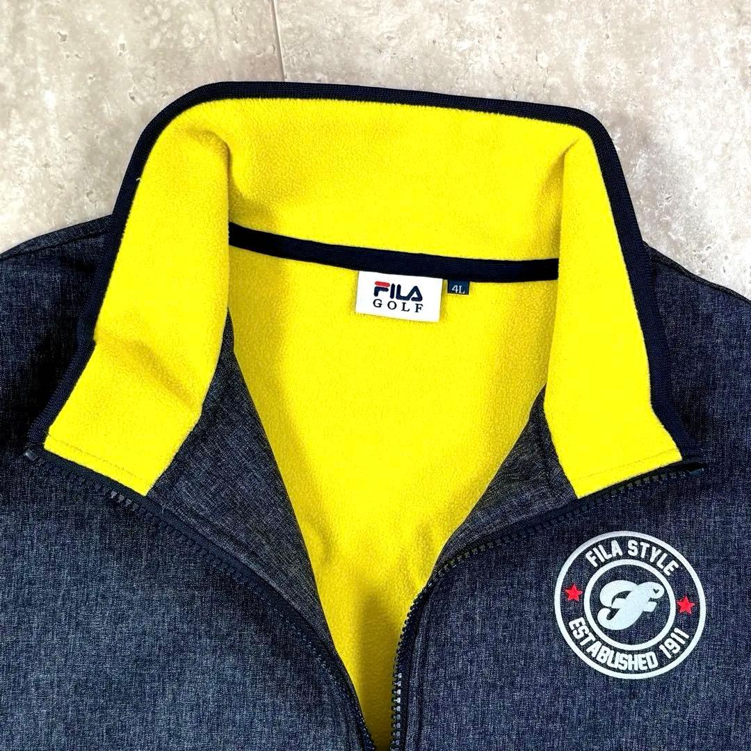 【フィラゴルフ】ジャケット　ブルゾン　4Lサイズ　ネイビー　裏地フリース