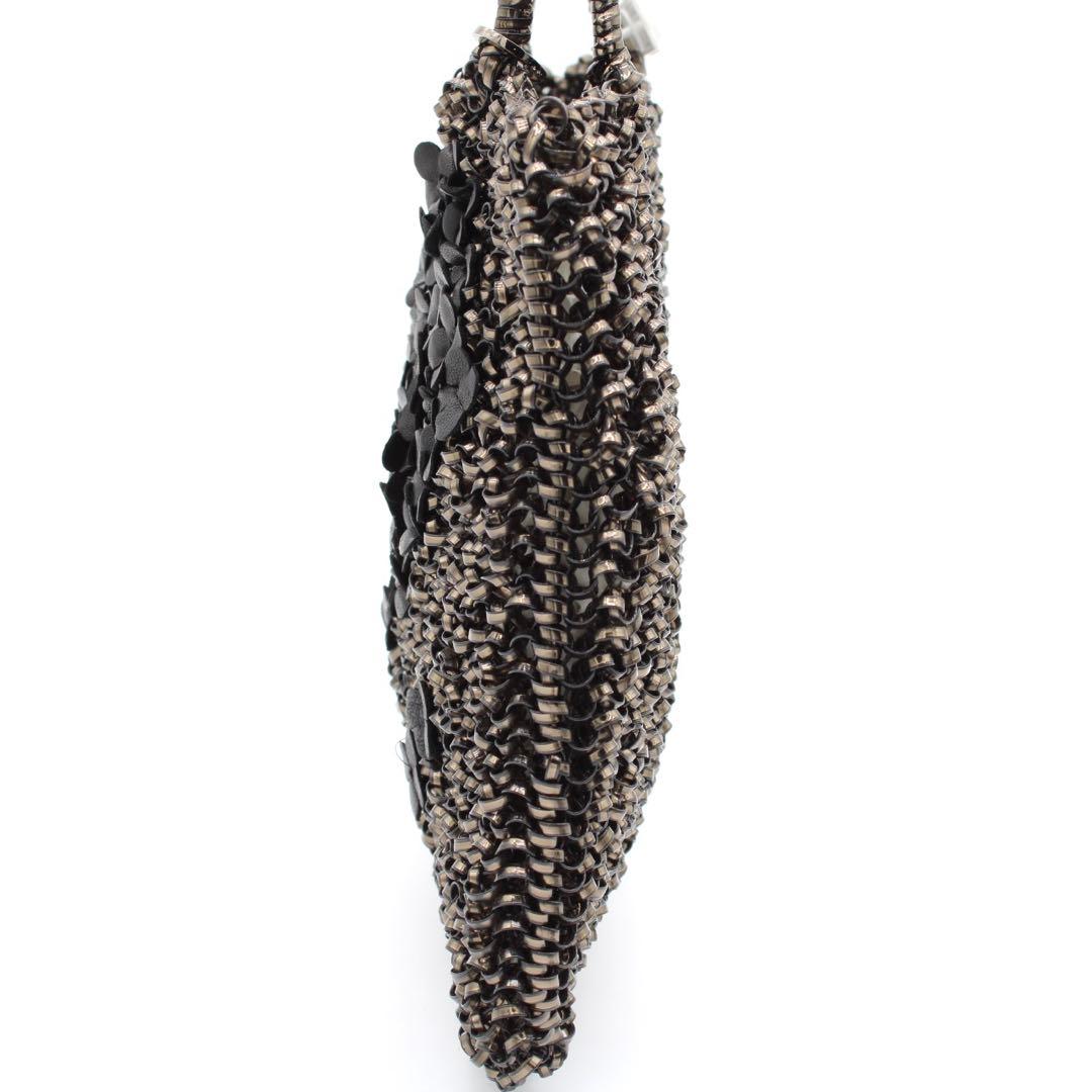 【極美品】ANTEPRIMA ワイヤー ハンドバッグ ブラック フラワーモチーフ