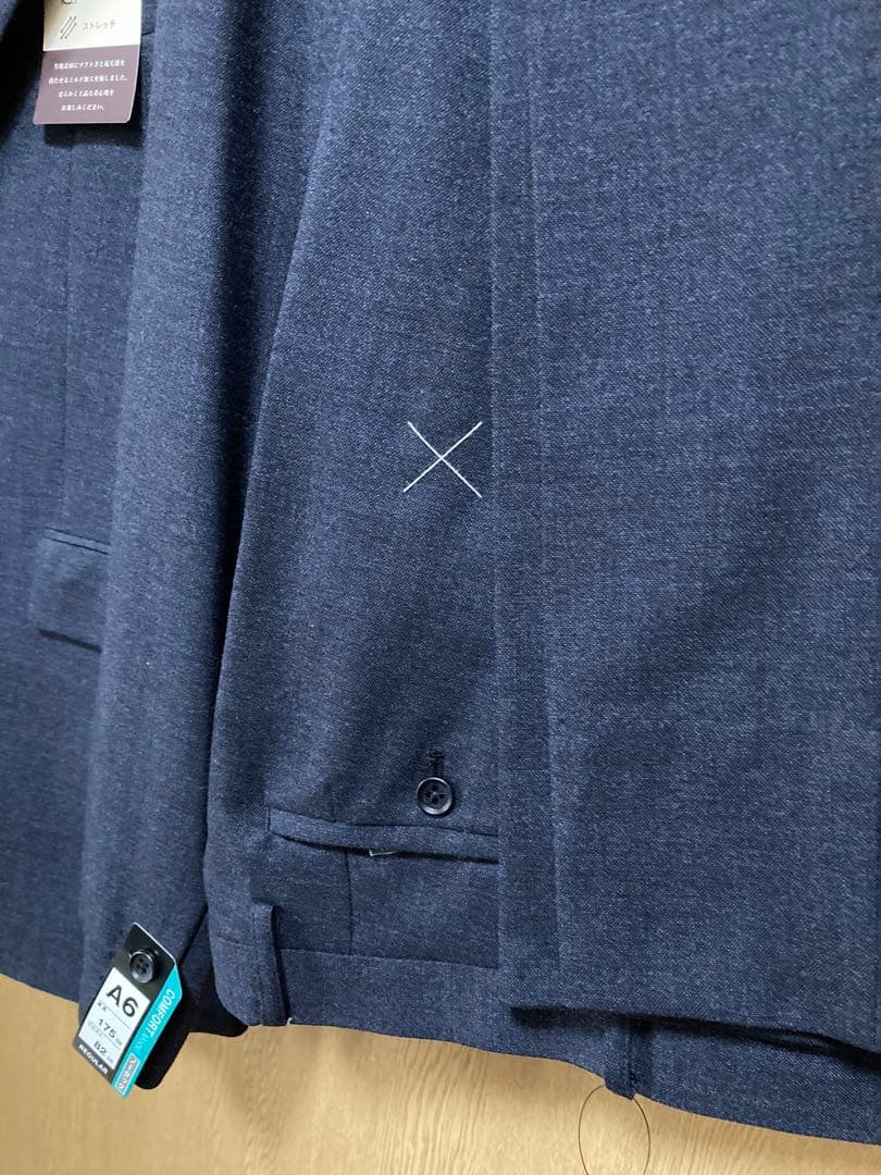 【新品未使用】ダークブルーミルド生地コンフォートビジネススーツ 94 A6