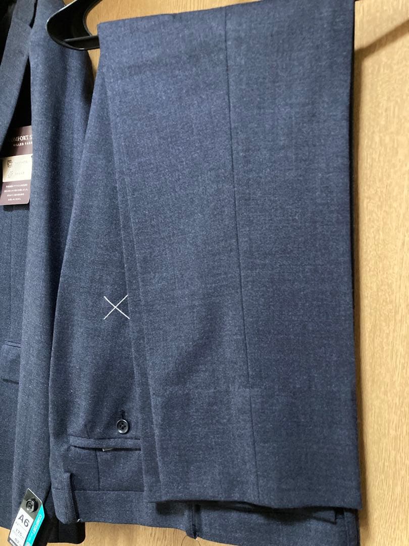 【新品未使用】ダークブルーミルド生地コンフォートビジネススーツ 94 A6