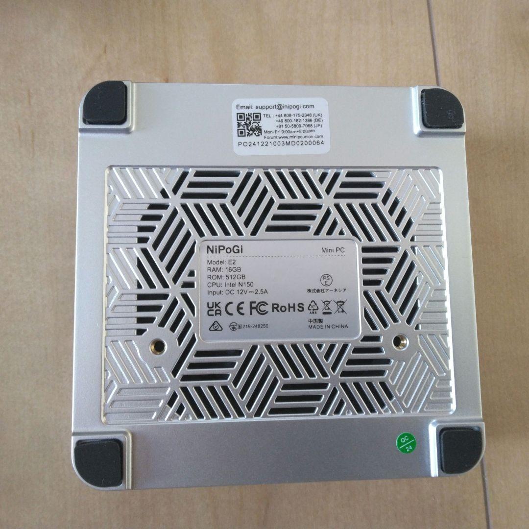 NiPoGi ミニPC N150 16GB 512GB