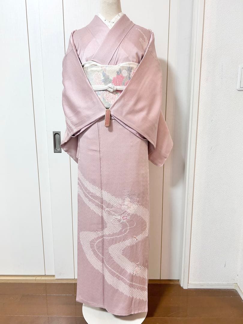 美品　未使用　しつけ糸付き　正絹訪問着　フルセット4点　卒業式　入学式　お宮参り