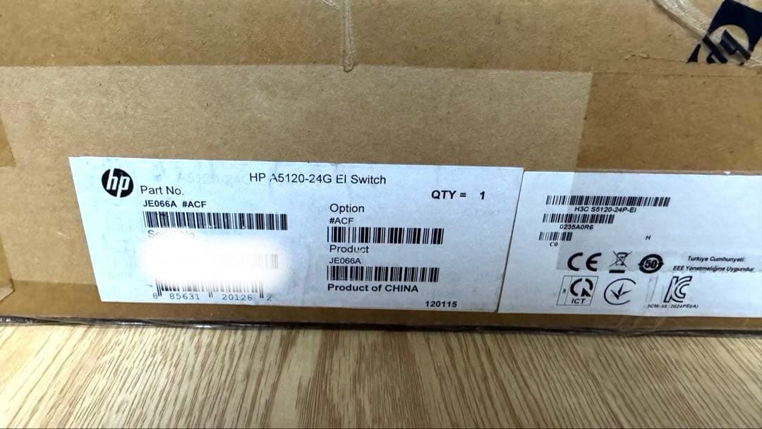 【新品】HPE A5120-24G EI Switch(L3スイッチ)