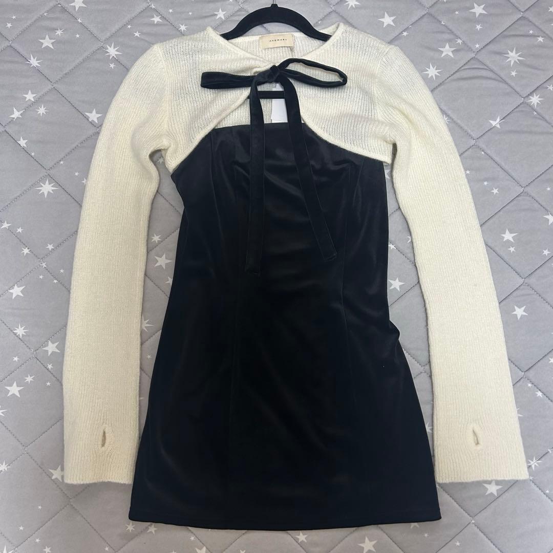 ワンピース ANDMARY Antia ribbon mini dress