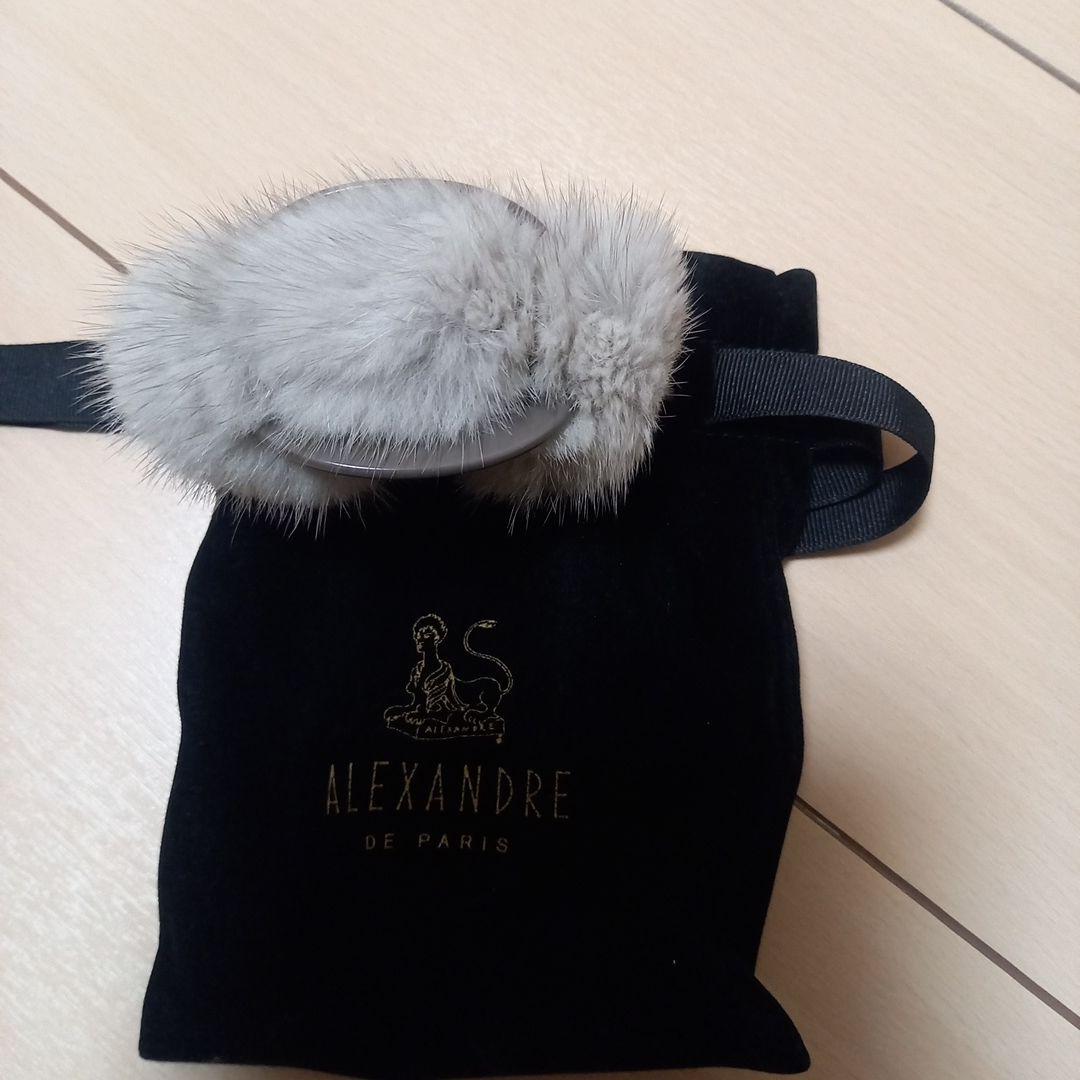 ALEXANDRE DE PARIS ファー付きヘアクリップ