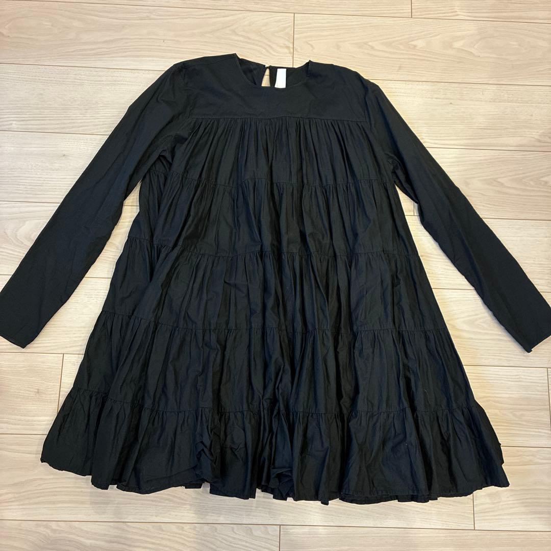 Merlette ブラック ティアードチュニック S ソリマン