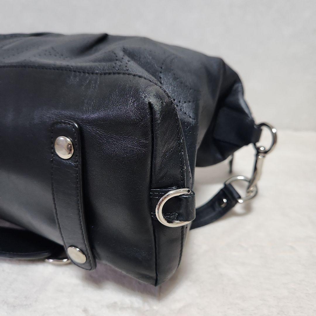 ☆美品☆COACH 2WAY 黒 レザー ショルダー ハンドバック F17130