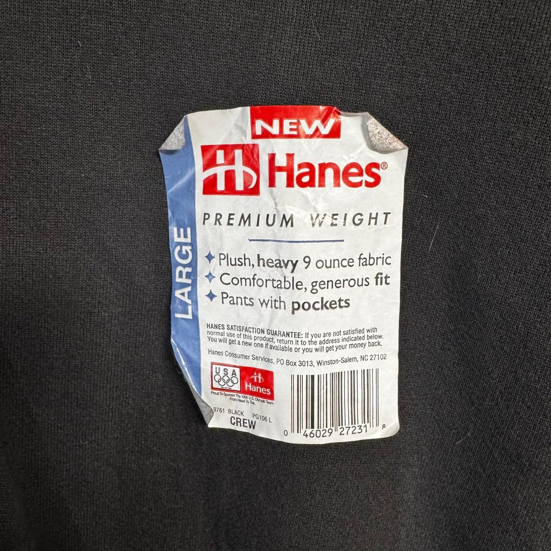 新品Hanes PREMIUM WEIGHT OVYヘインズブラックスウェットL