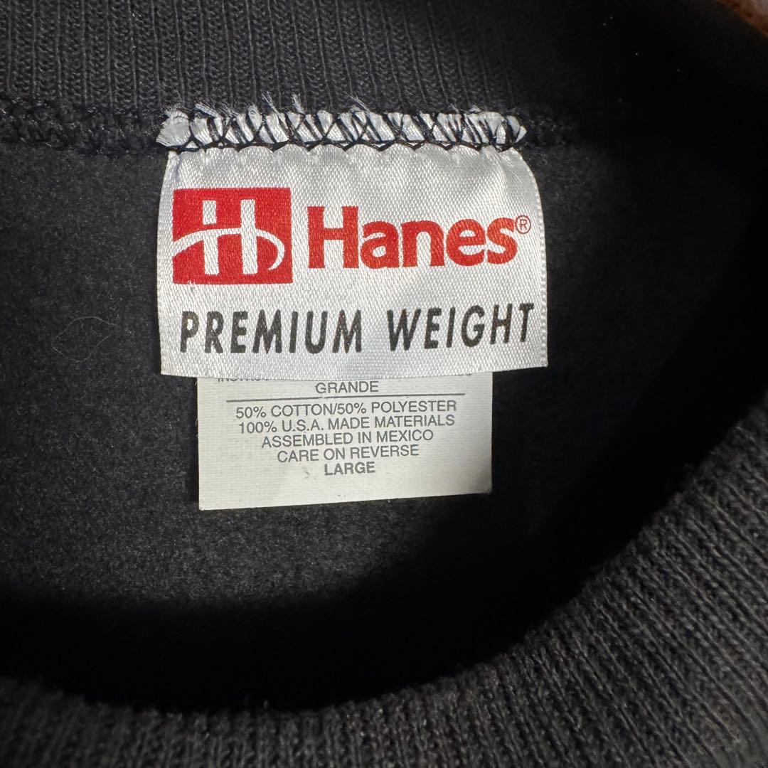 新品Hanes PREMIUM WEIGHT OVYヘインズブラックスウェットL