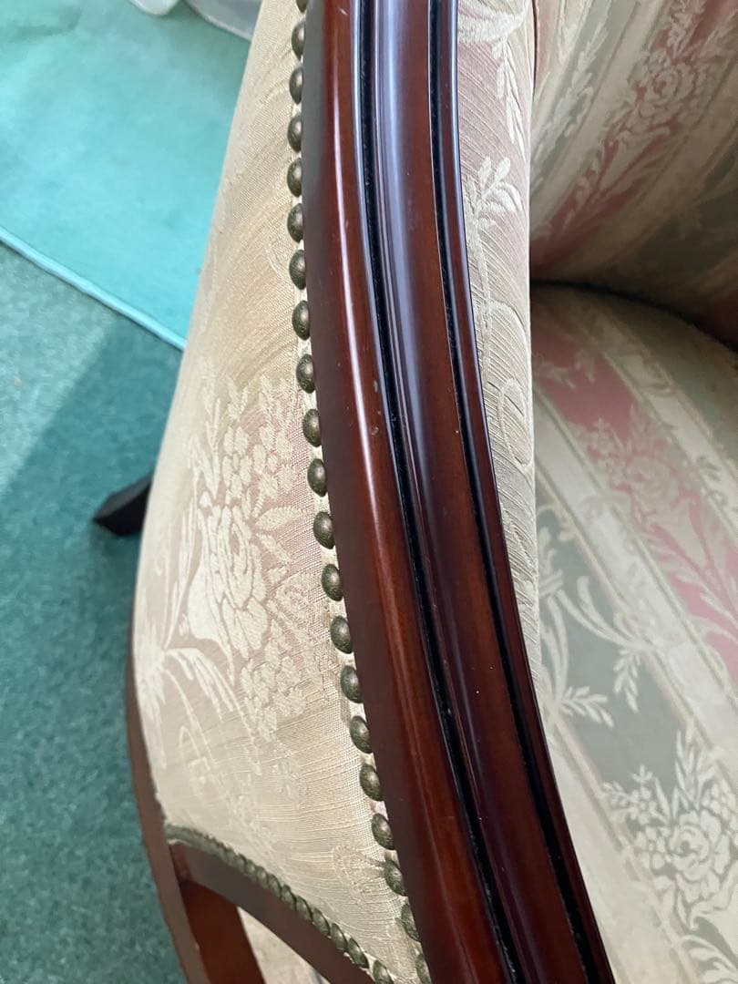 お値下げ　アンティーク　肘掛け　椅子1人掛け　英国風　家具の老舗マルニ　木工製