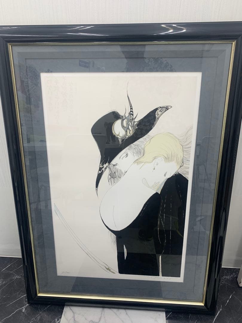 天野喜孝　 作品保証書有　版画　ノクターン　リトグラフ　120✖️85特大サイズ