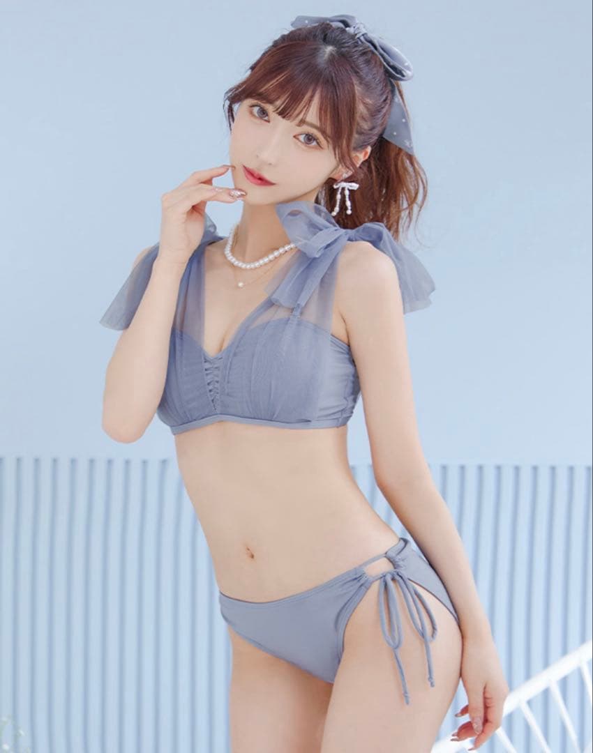 【お値下げ◯】sugar 水着 チュールリボン バストアップ ビキニ 2点セット