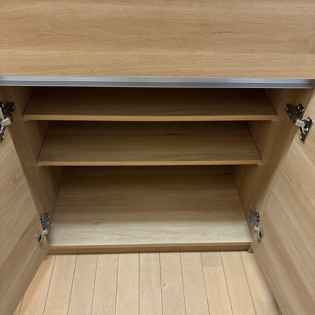 4/25まで掲載 ナチュラルウッド 食器棚 可動棚 収納力