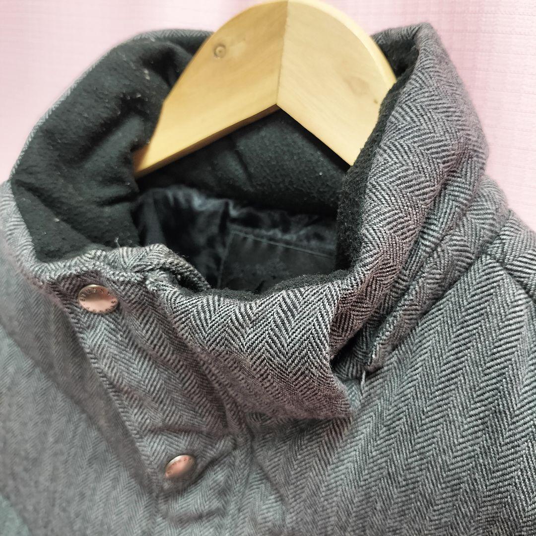 2WAY ダウンベスト Stussy ヘリンボーン モノグラム　グレー　Mサイズ