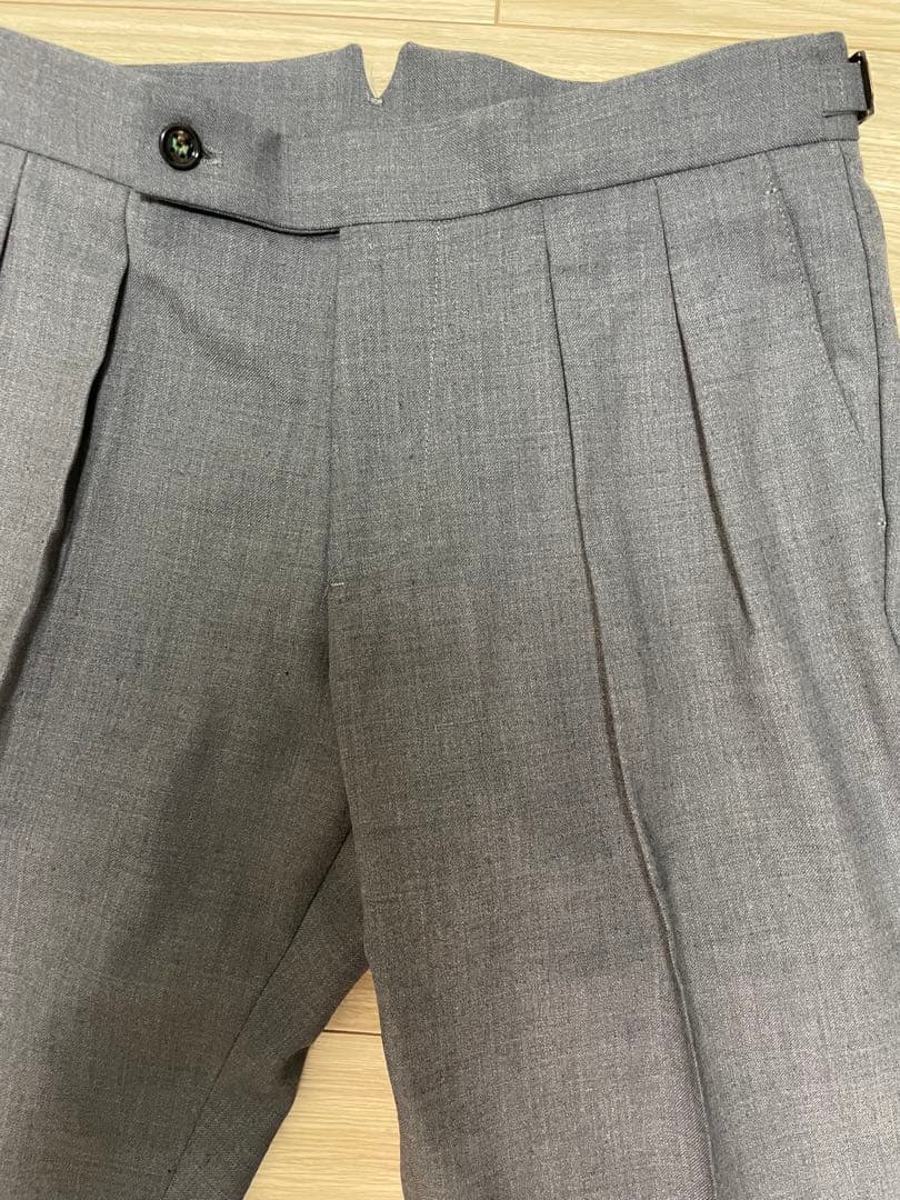 み*り様 BERWICH グレー ツープリーツスラックス