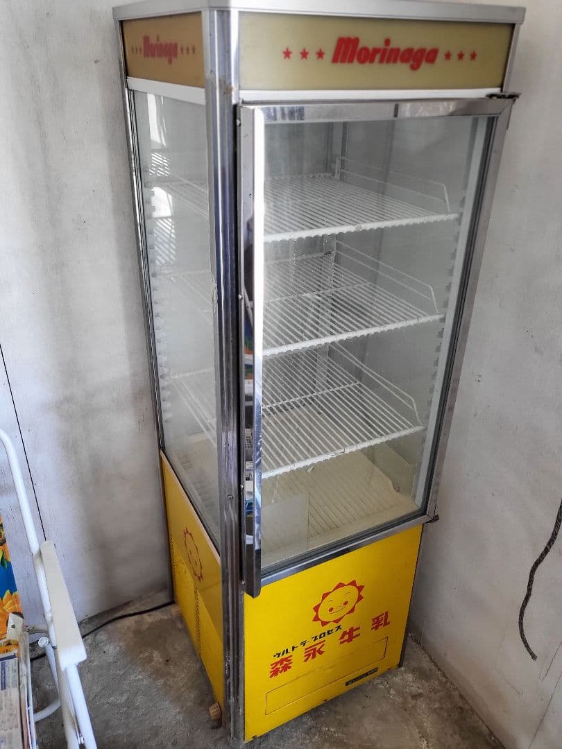 森永牛乳　ウルトラ　プロセス　ショーケース　冷蔵庫　ガラス張り　ジャンク品