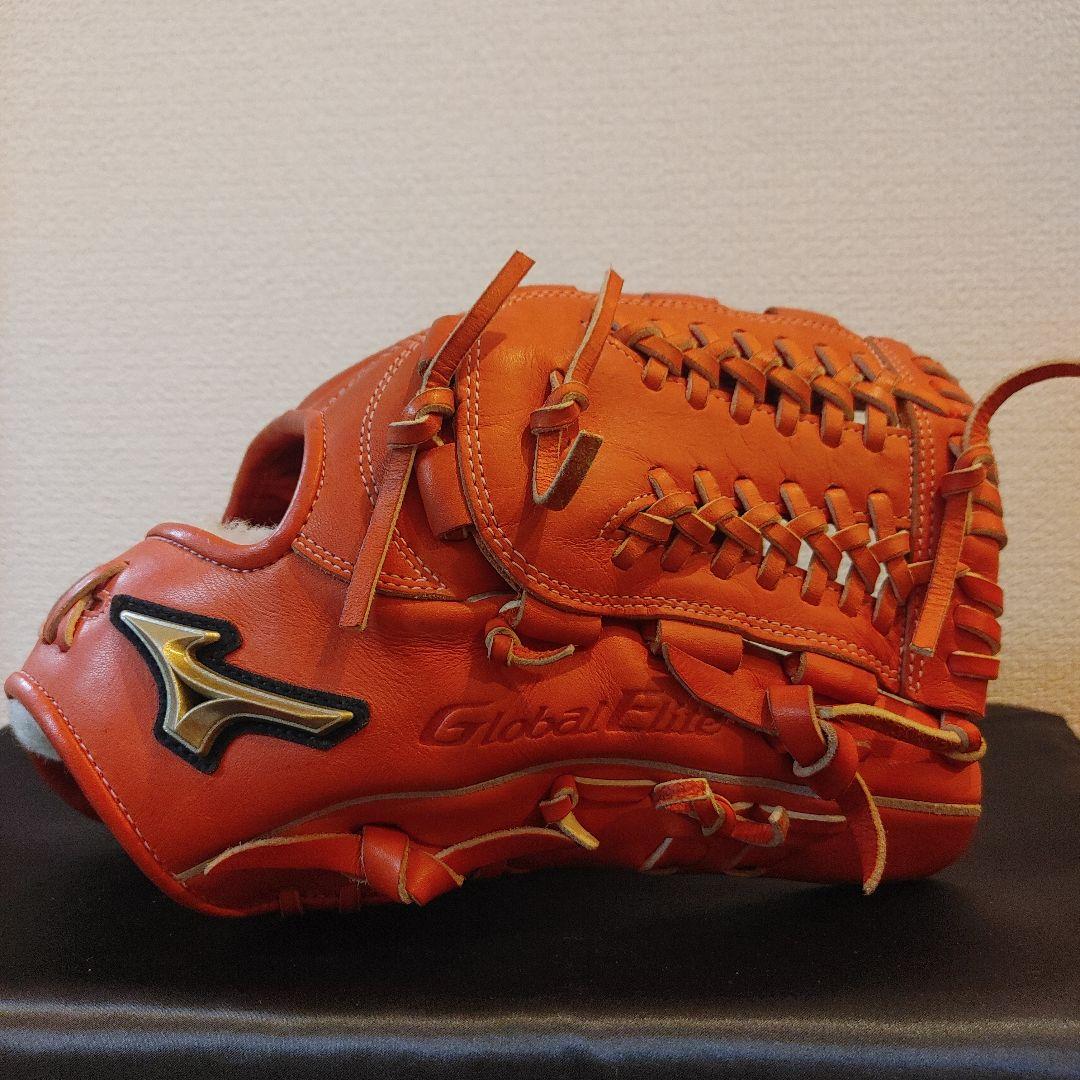 ミズノ　グローバルエリート　硬式 オールラウンド　右投げ　オレンジ