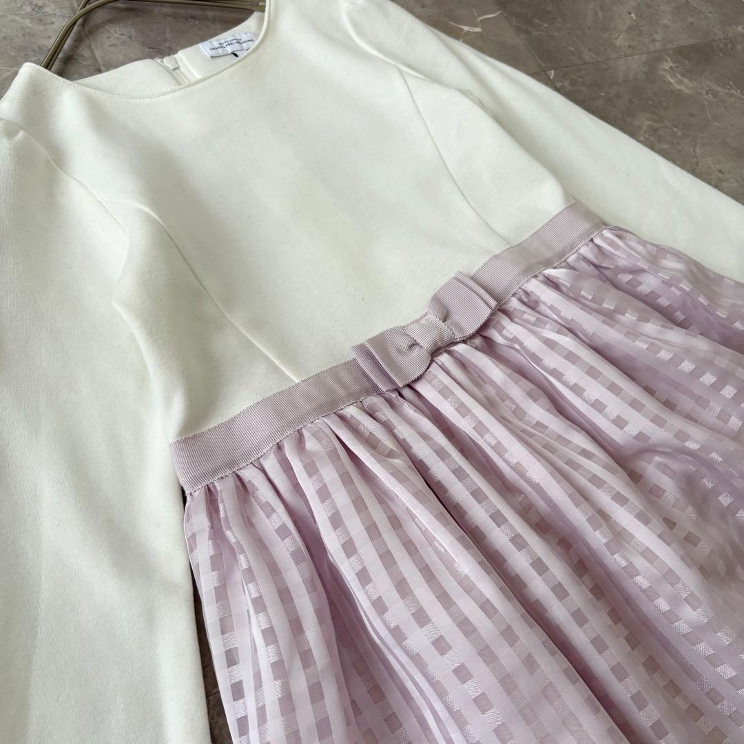 美品✨グリーンレーベルリラクシング 女の子 フォーマルスーツ 125 白/ピンク