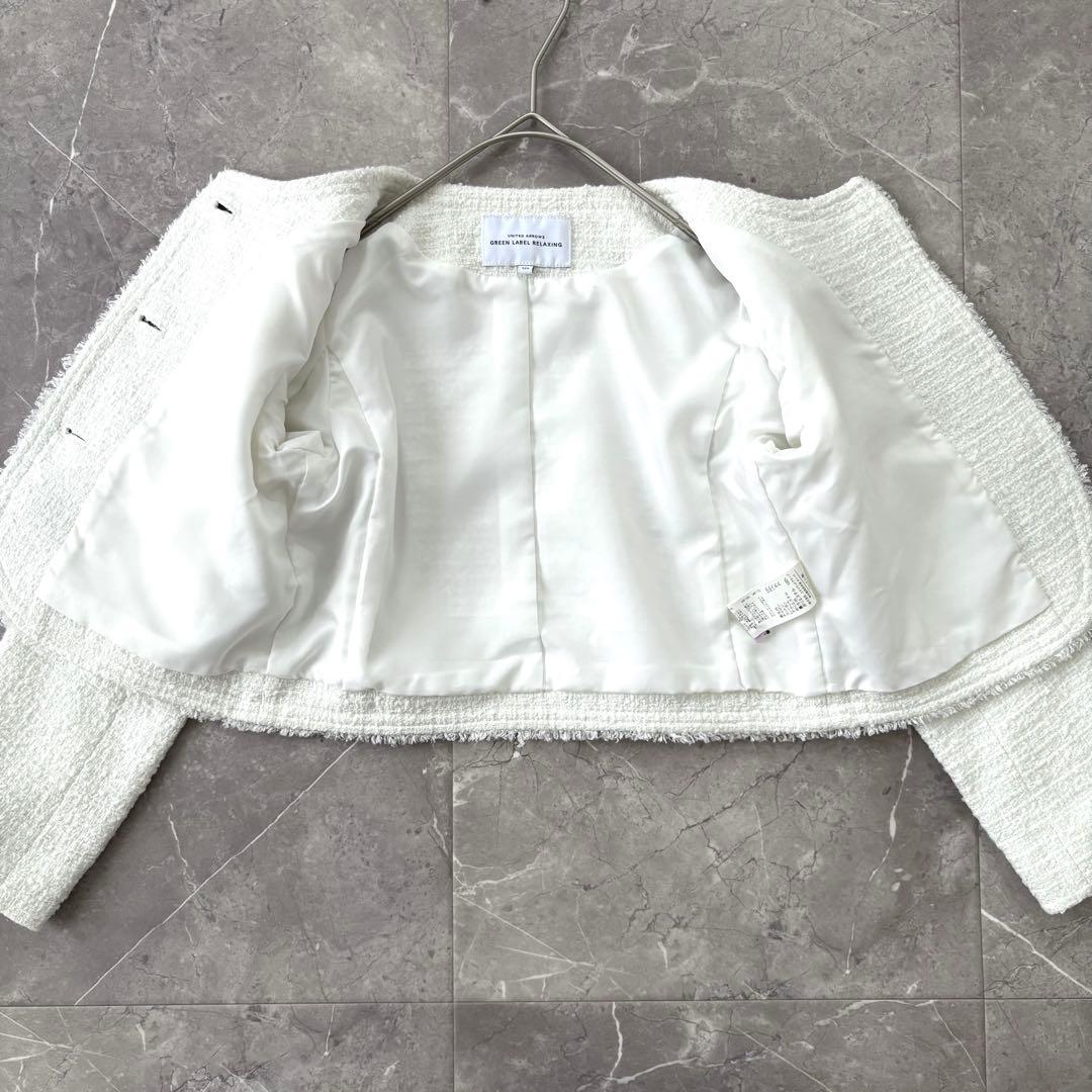 美品✨グリーンレーベルリラクシング 女の子 フォーマルスーツ 125 白/ピンク