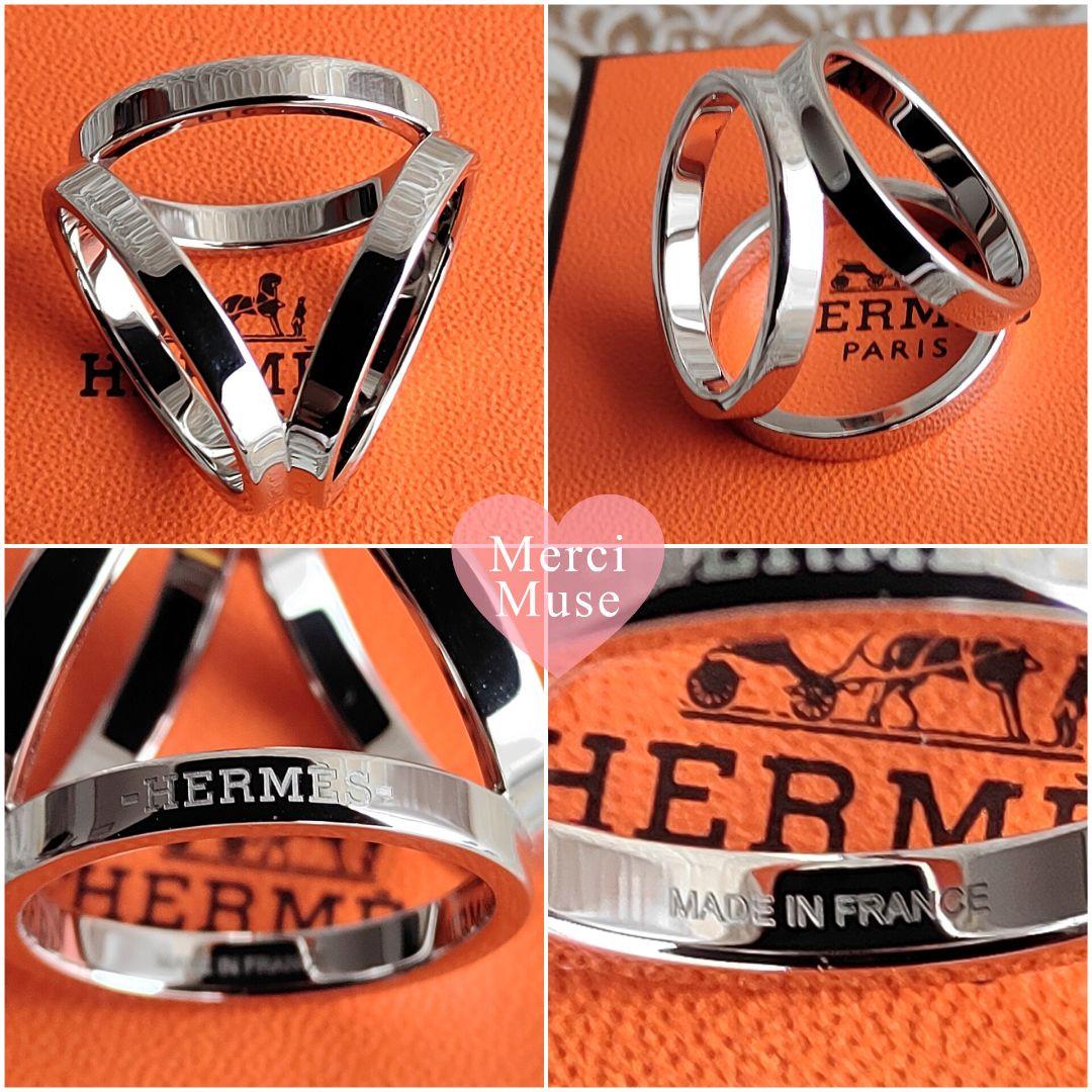 ❤未使用品❤スカーフリング トリオ シルバー金具 エルメス ネックレスにも