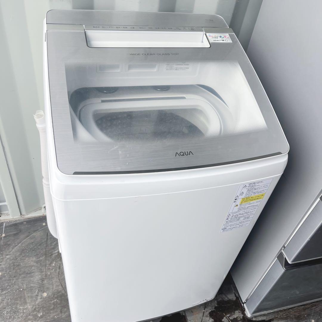 8取付無料！AQUA熱乾燥搭載！高性能スタイリッシュシルバー10kg洗濯機！