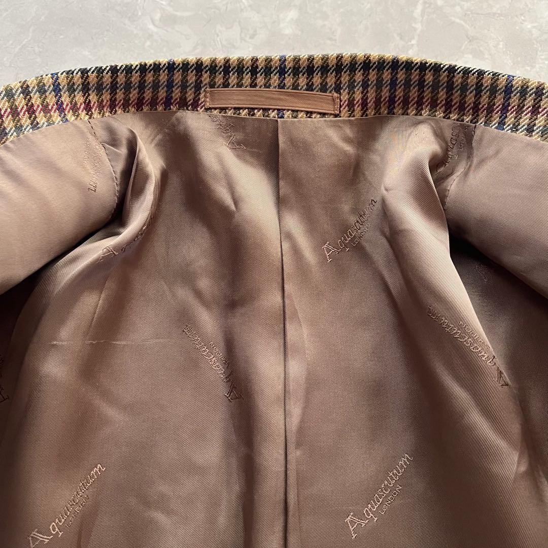 極美品☆アクアスキュータム テーラードジャケット M ガンクラブチェック 英国製