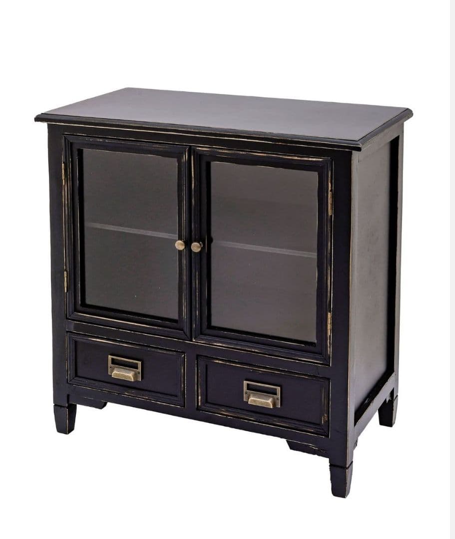 Salut! サリュ アンティーク ガラスキャビネット ブラック 黒 ゴシック