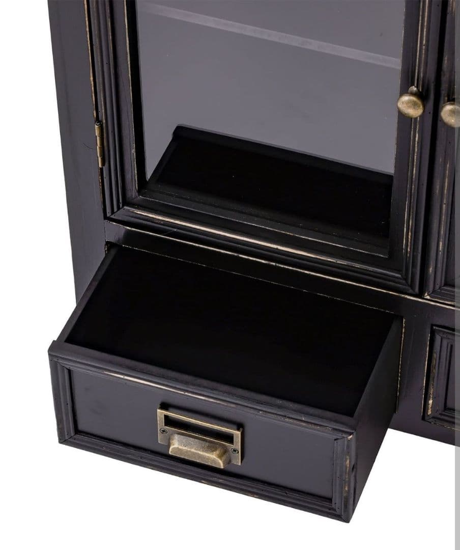 Salut! サリュ アンティーク ガラスキャビネット ブラック 黒 ゴシック