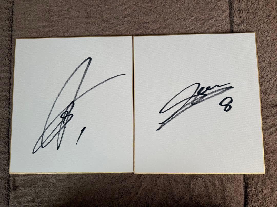 阪神タイガース 佐藤・森下選手 直筆サイン色紙セット