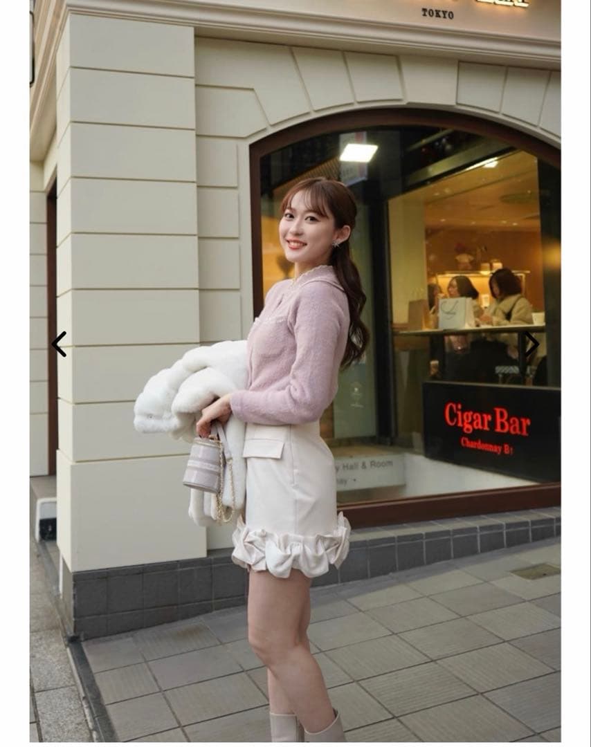 スカート herlipto Volant Mini Skirt ecru