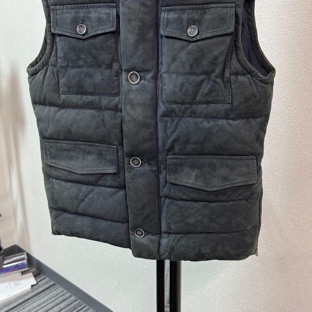 EMMETI ムートンダウンベスト 44サイズ ジャケット スエード レザー