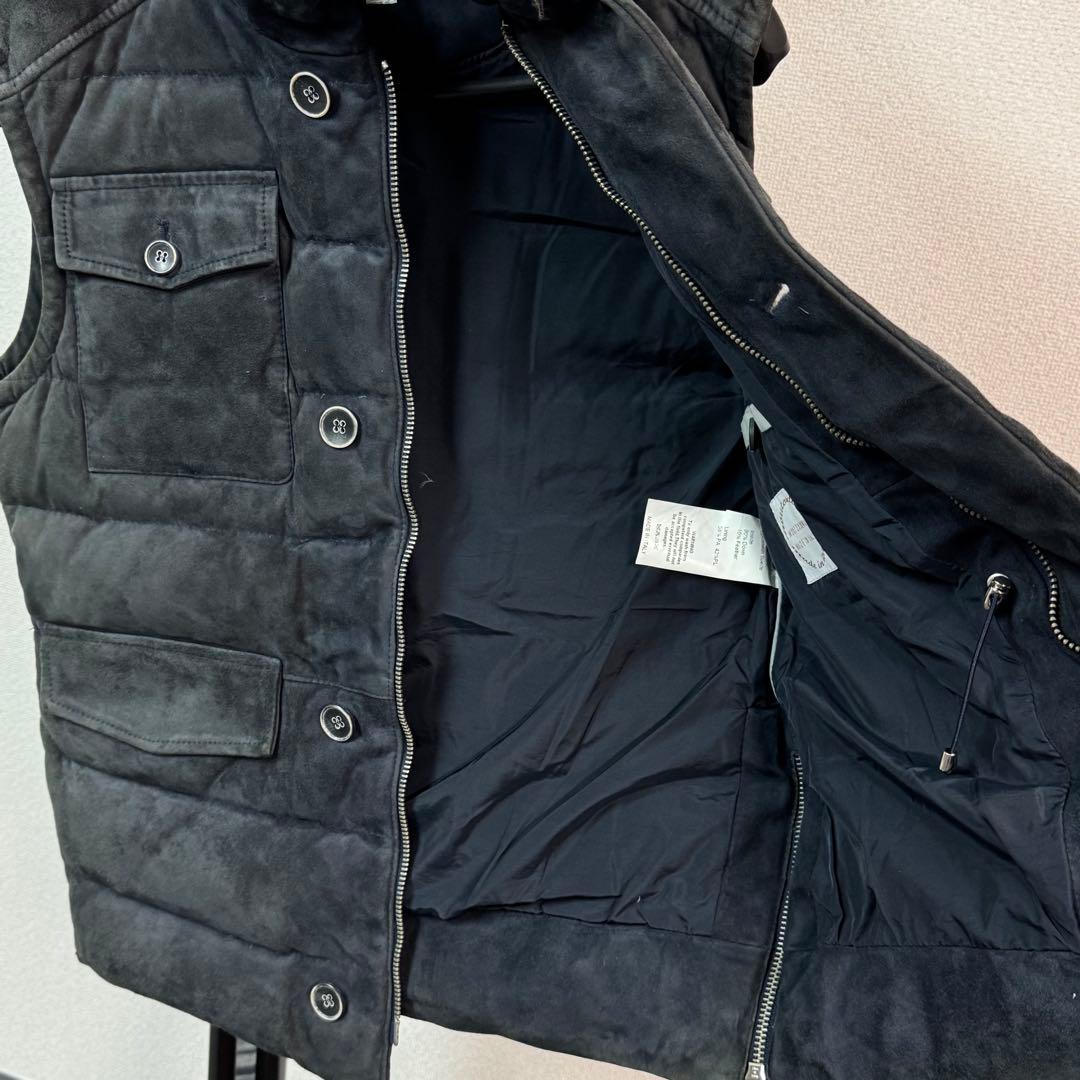 EMMETI ムートンダウンベスト 44サイズ ジャケット スエード レザー