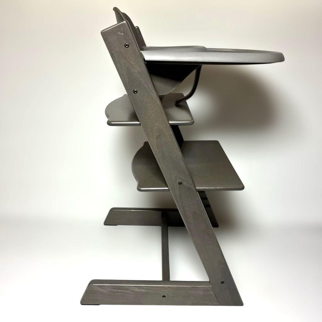 美品　ストッケ　トリップトラップ　ヘイジーグレー　ベビーセット&トレイ付　No4