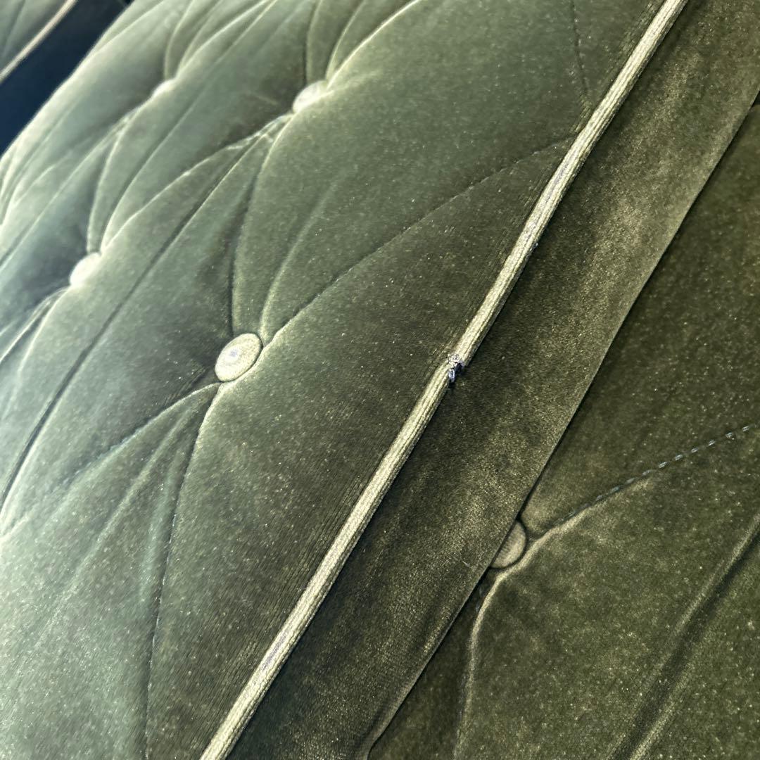 【カリモク60】ロビーチェア3シーター　モケットグリーン色