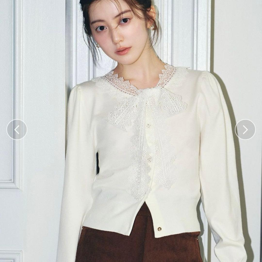 snidel レースボウタイカーディガン ウサギオンライン限定