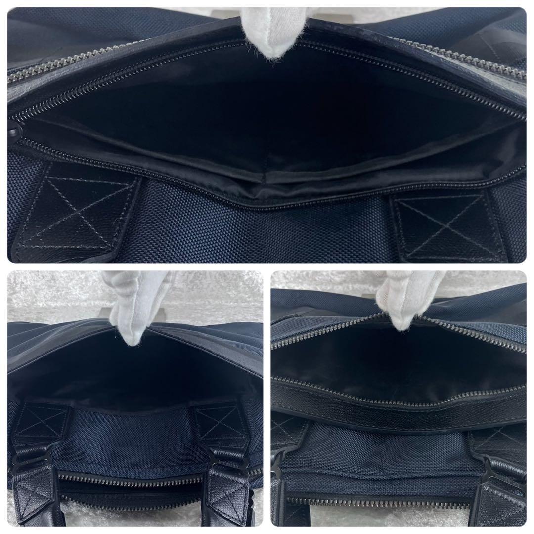 現行 極美品 ブリーフィング フュージョン ワンウェイ ブリーフケース ネイビー