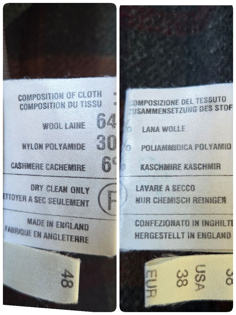 美品 モンゴメリー ダッフルコート カシミヤ混 チベット サイズL相当 ブラウン