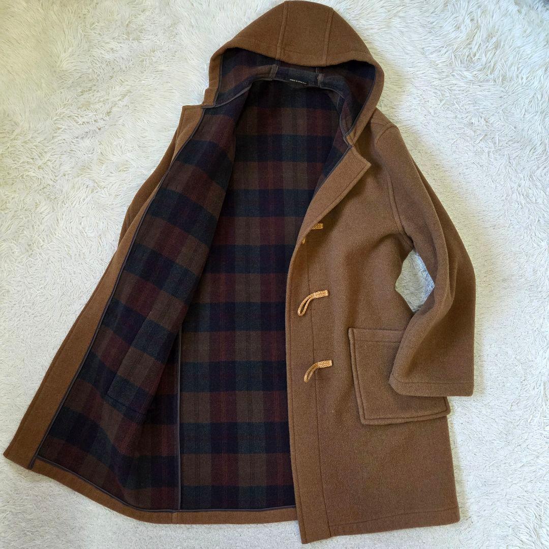美品 モンゴメリー ダッフルコート カシミヤ混 チベット サイズL相当 ブラウン
