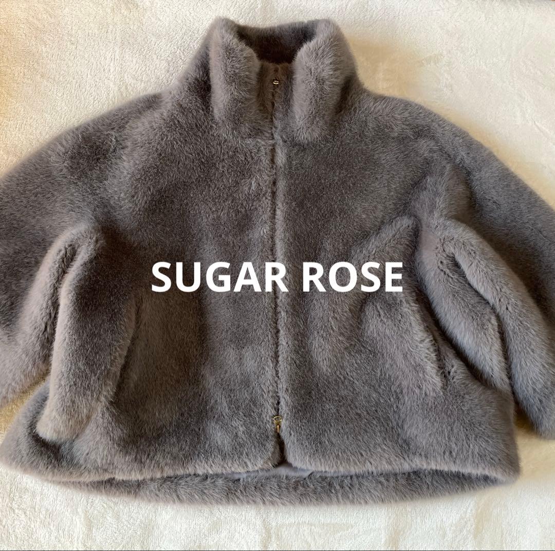 SUGARROSEミンクライクレッキス風ファー袖カットデザインジャケット
