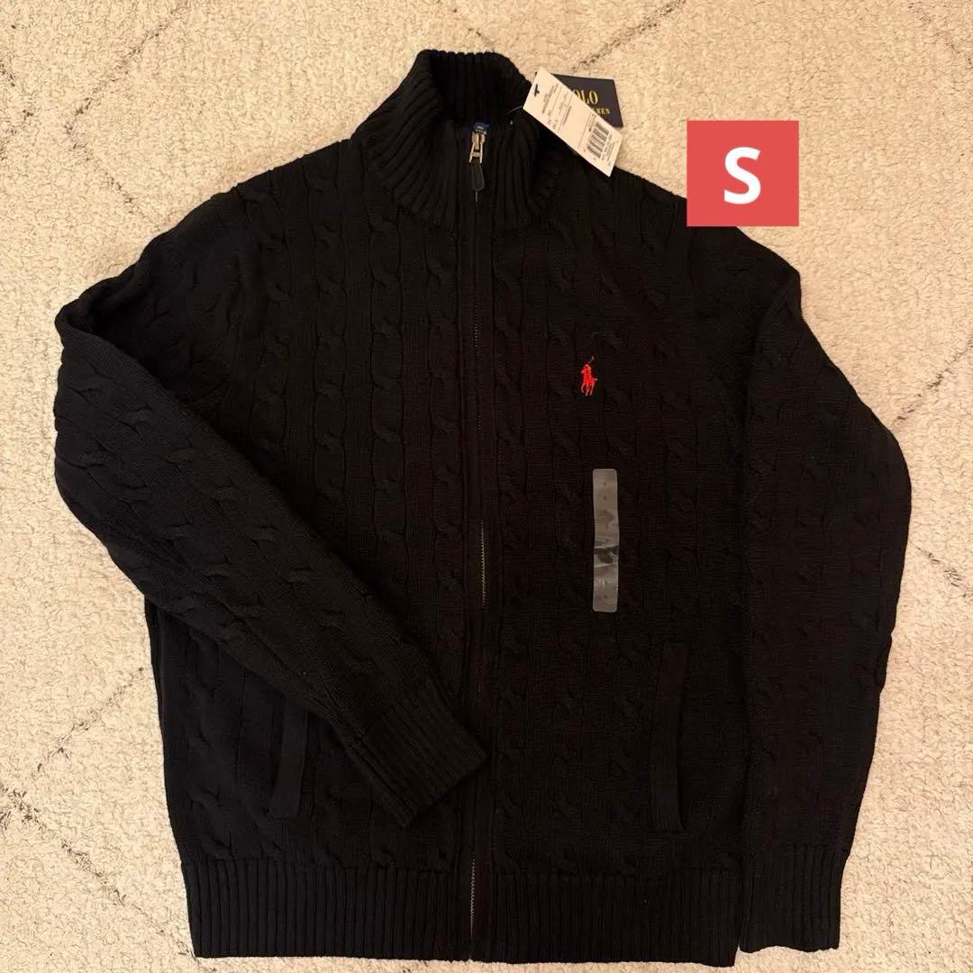 ラスリリPOLO RLケーブルニット フルジップセーター