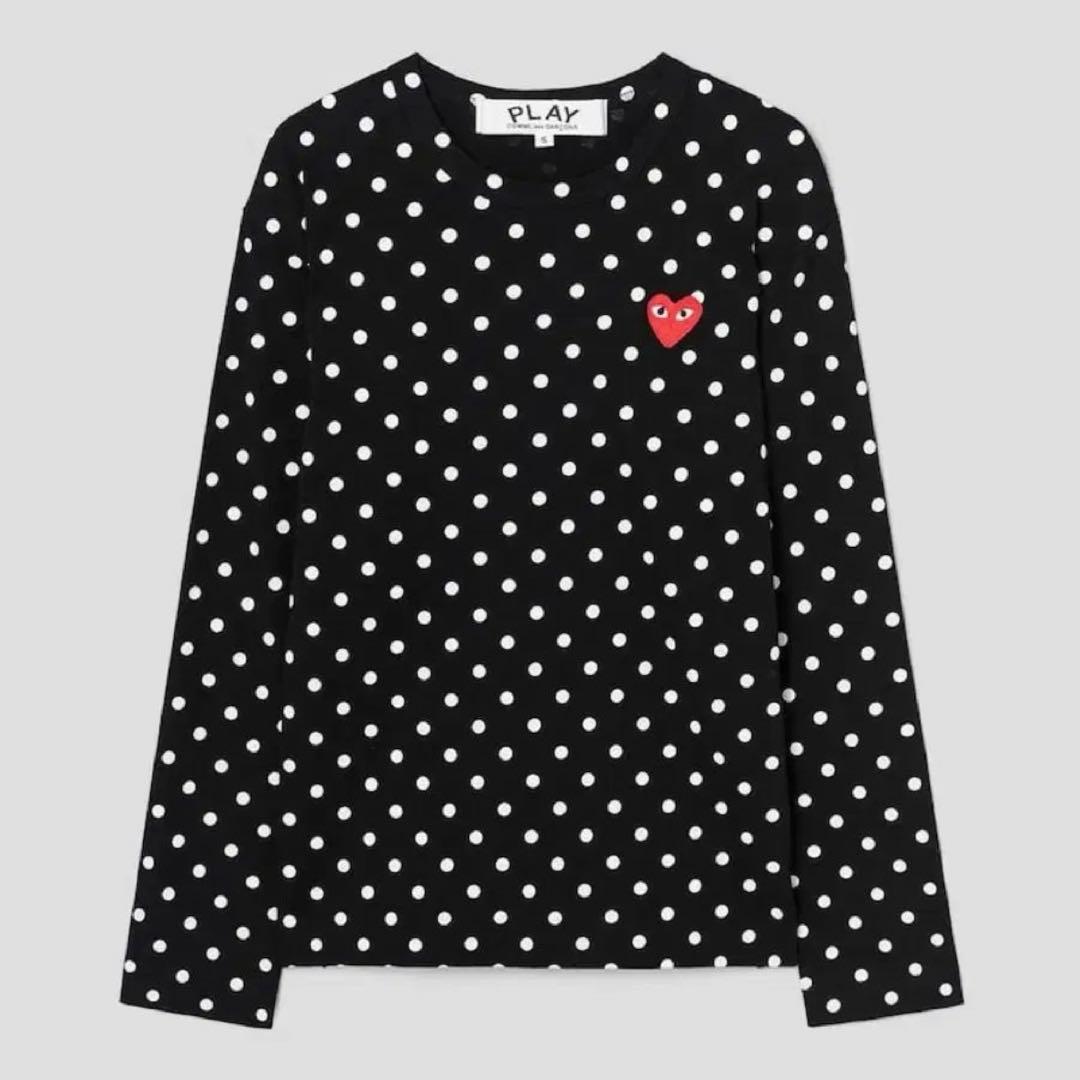 コムデギャルソン　Tシャツ 長袖 ロンT ブラック　ドット