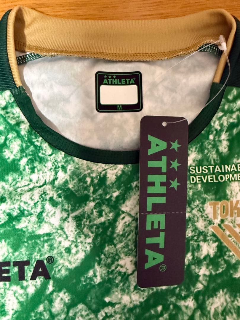 【タグ付】東京ヴェルディ選手着用モデルプラクティスシャツ MサイズATHLETA