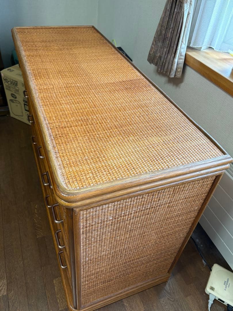 北海道千歳市引き取り限定！マダムロタン籐家具 チェスト 収納棚 衣類収納