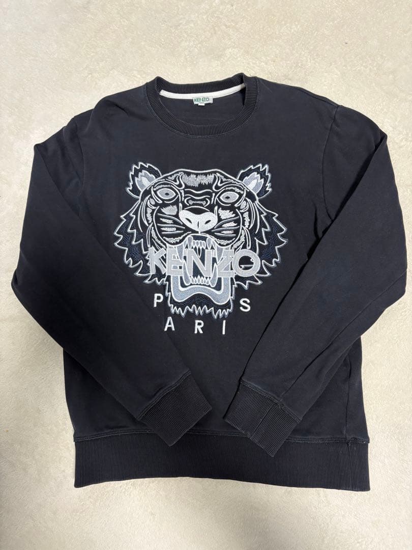 KENZO トラプリント スウェット S ブラック