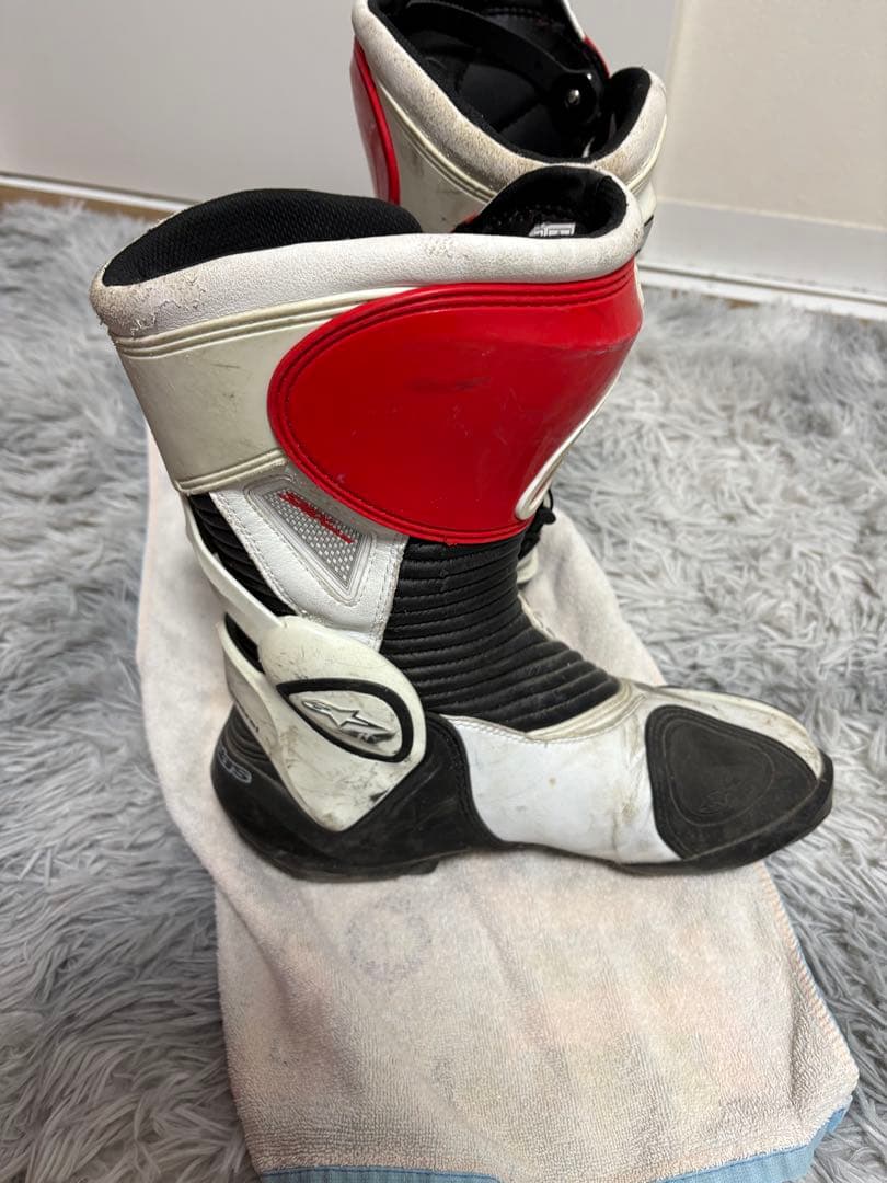 Alpinestars バイク用ブーツ ホワイト/レッド