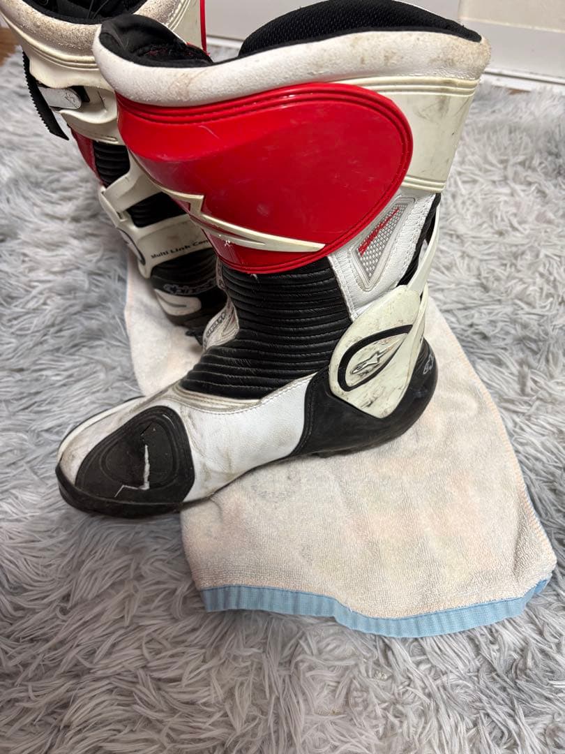 Alpinestars バイク用ブーツ ホワイト/レッド