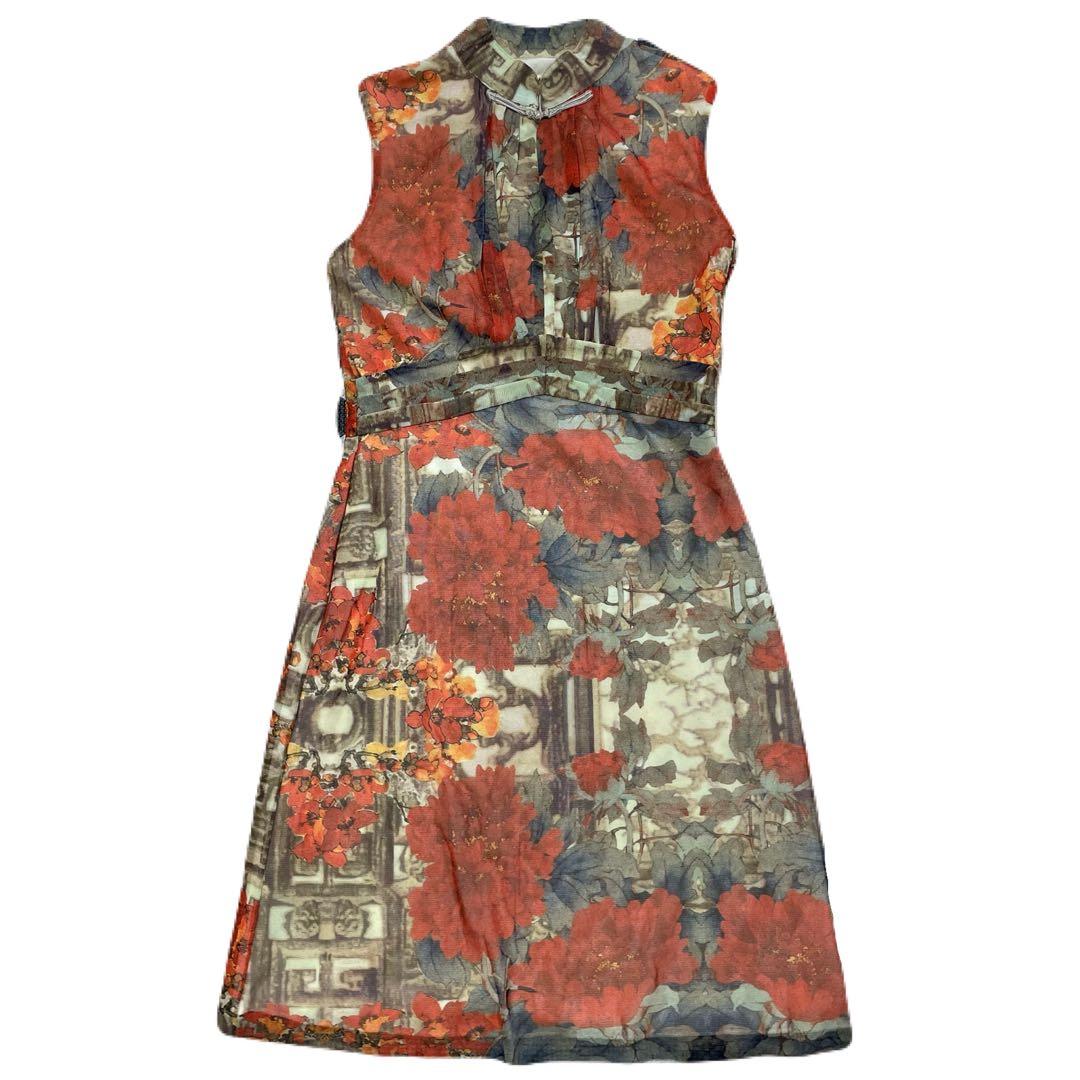 VIVIENNE TAM ヴィヴィアンタム フラワー柄 パワーネット ワンピース